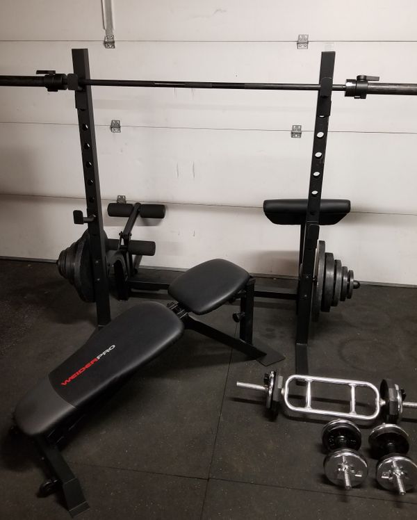 (WEIDER PRO) Bench Press/Squat Rack Weight Set for Sale in Perris, CA