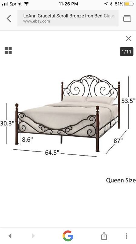 Leann Graceful Scroll Bronze Iron Bed By Inspire Q Classic Queen 225