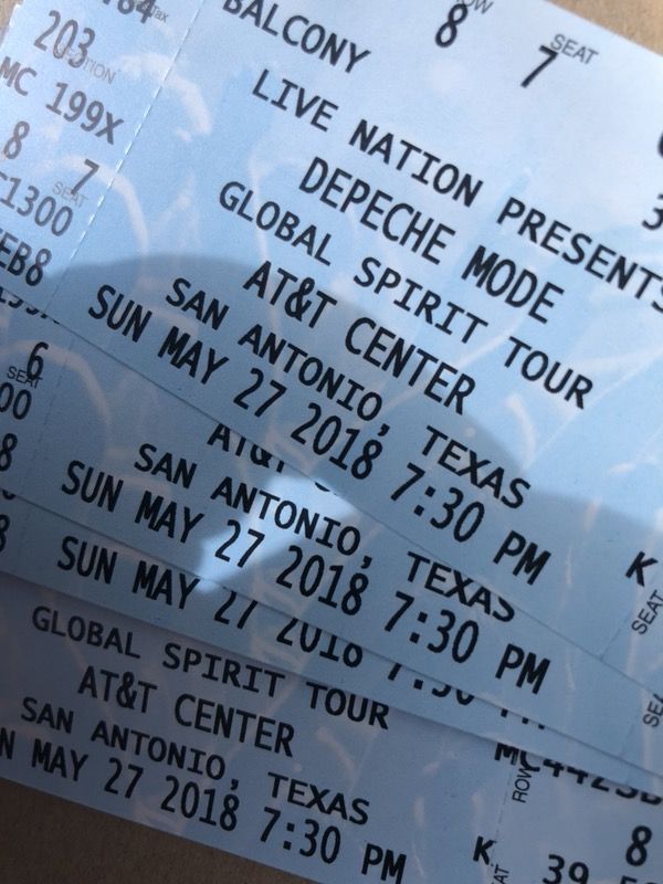 Depeche Mode Tickets for San Antonio Concert! for Sale in San Antonio Depeche Mode Tickets for San Antonio Concert! for Sale in San Antonio