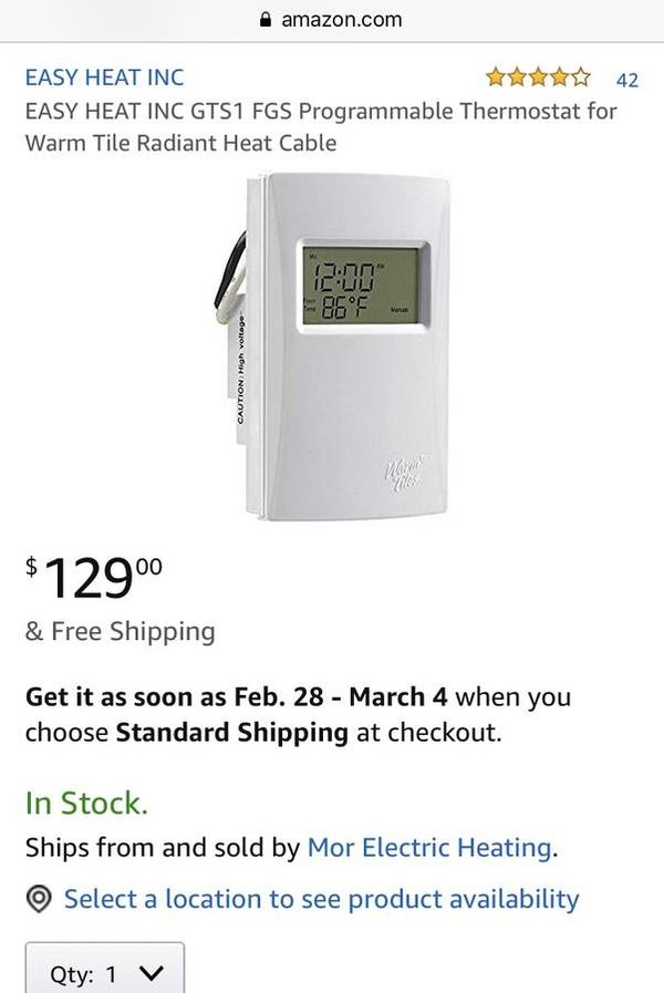 Emerson Warm Tiles Floor Programmable Thermostat Fgs 120v 240v For Programmable Thermostat Fgs 120v 240v
