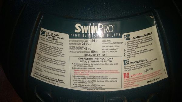 swim pro sand filter