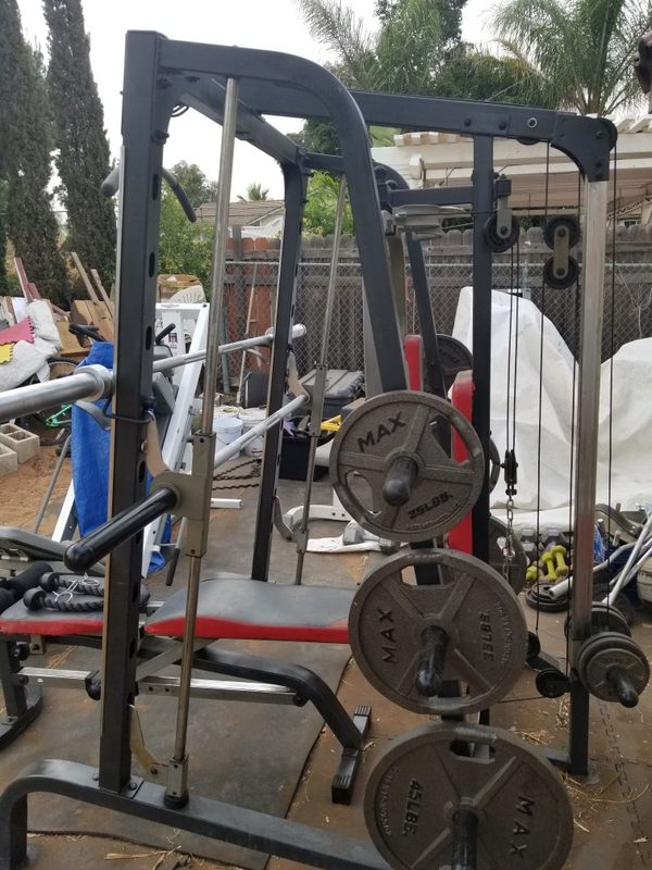 IRON GRIP STRENGTH OLYMPIC SMITH MACHINE WITH OLYMPIC WEIGHTS for Sale