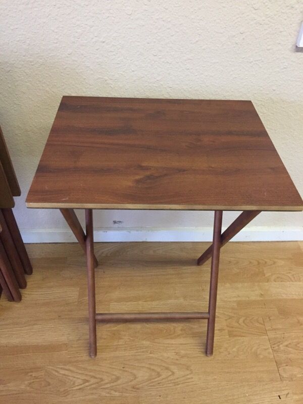 Set of 4 vintage Scheibe Mid Century folding TV trays for Sale in