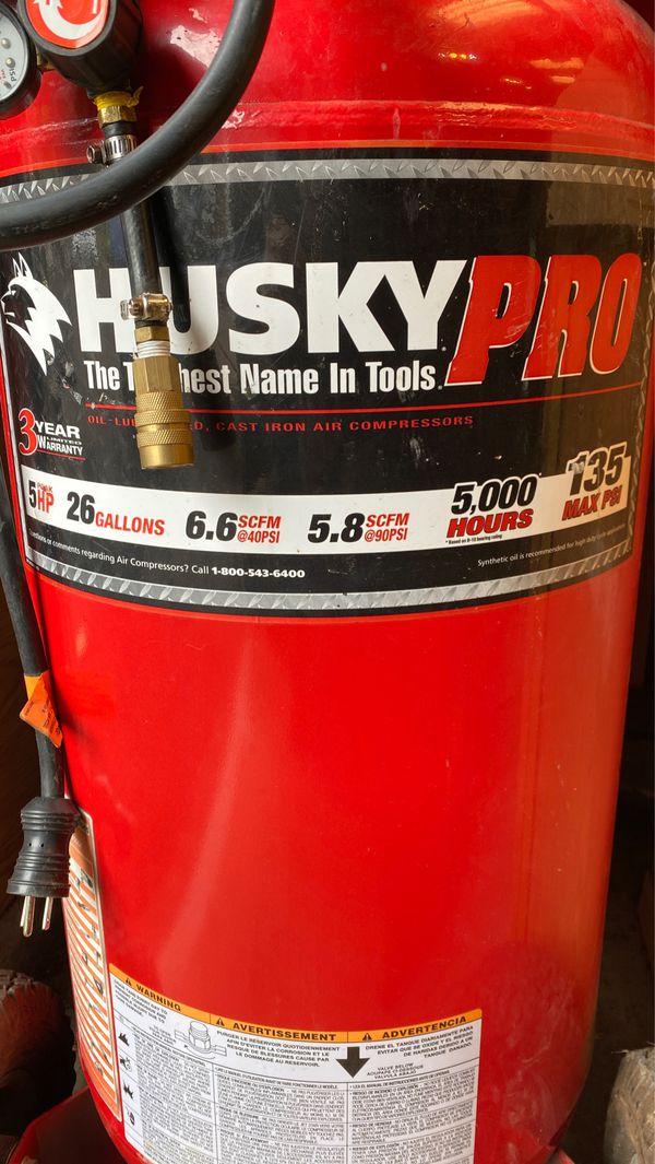 Air Compressor Husky 5 Hp 26 Gallon For Sale In Edgewood Wa Offerup