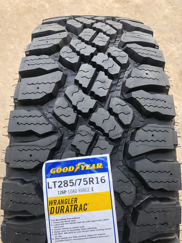New 285/75r16 Goodyear Duratrac Tires LT285/75R16 Good year Dura trac