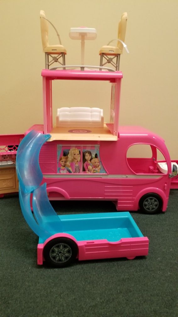 barbie pop up camper