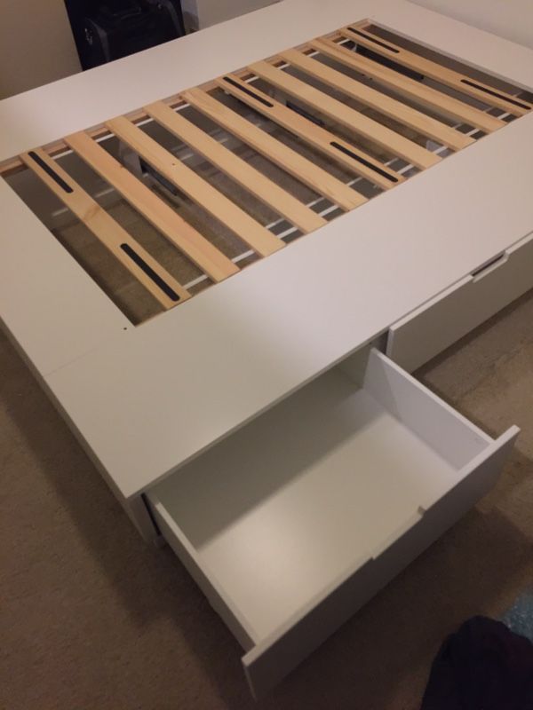 Ikea Nordli White Queen Bed Frame With Storage For In Seattle 150sold