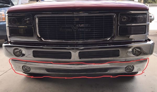 Chevy Truck Gmc Sierra Truck 19881998 Chrome Metal Lower Front Bumper