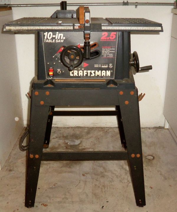 CRAFTSMAN 10" TABLE SAW 2.5 HP MODEL NUMBER 137.221940 CONDITION IN