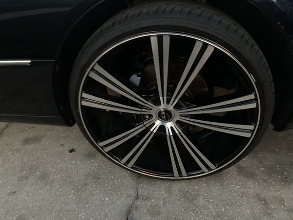 22 inch rims black and polished fresh tires like 85% tread on skinny ...