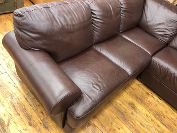 divani top-grain brown leather sofa