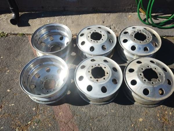 Six original Ford F350 16 inch ALCOA alloy Dually rims 8 on 6.5 inches ...