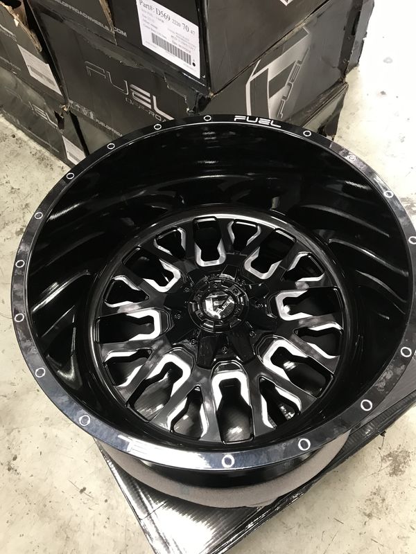 Brand New 22" Inch Fuel Stroke Gloss Black Milled 22X14 Wheels Rims Rin 8X170 8X6.69 for Sale in