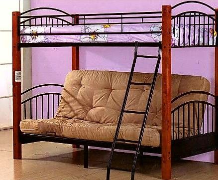 Wood metal futon bunk bed - BRAND NEW - Includes a deluxe ...