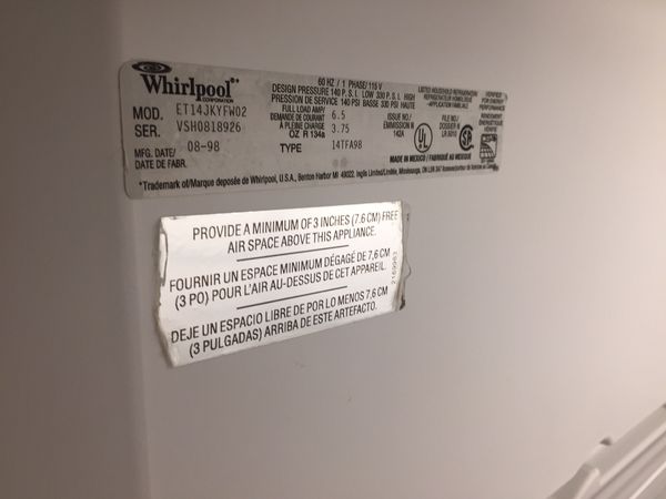 Whirlpool Fridge Refrigerator Freezer Warranty for Sale in Vancouver ...