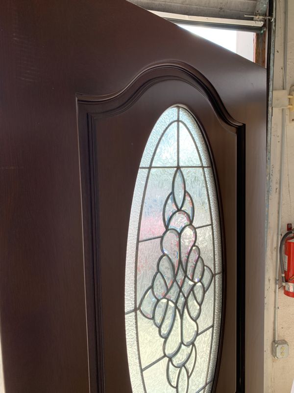 Exterior Wood Door 36x80 with Oval Glass for Sale in Miami Exterior Wood Door 36x80 with Oval Glass for Sale in Miami