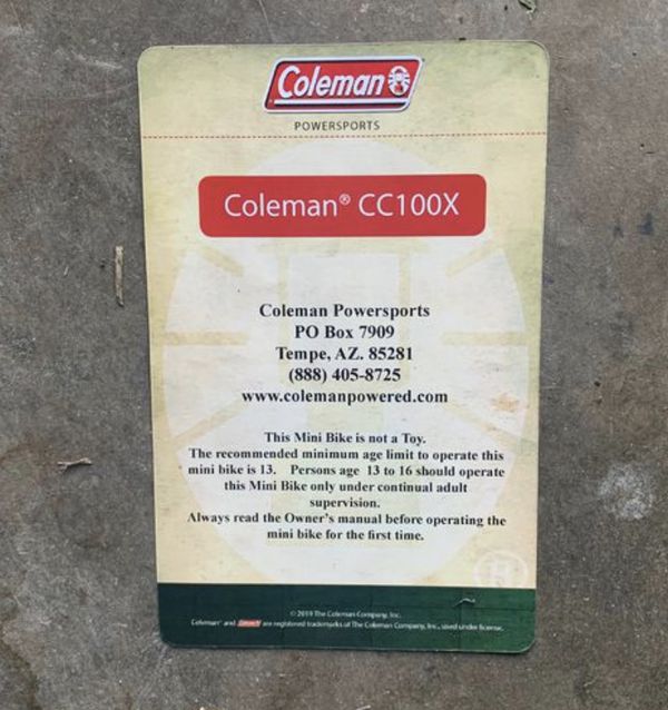 Mini bike Coleman cc100x for Sale in Los Angeles, CA - OfferUp