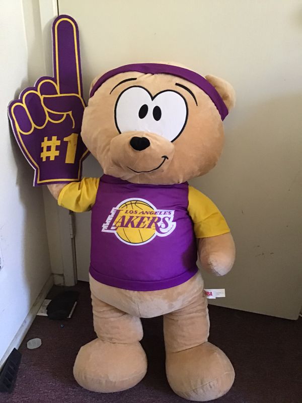 teddy bear with lakers jersey