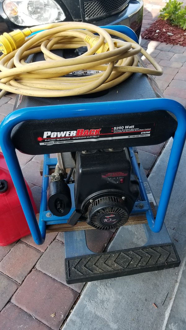Power Back generator, 6500 watts peak 5250 running watts very nice