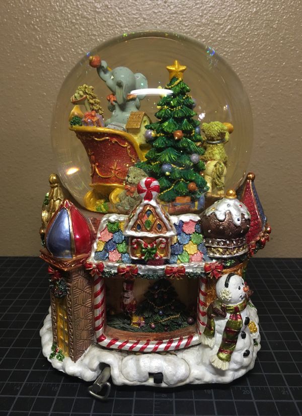 Musical Snow Globe Snowdome Rotating Carousel with Light Christmas Toys