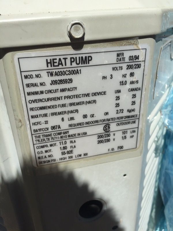 Trane 2.5 ton heat pump for Sale in Asheboro, NC - OfferUp