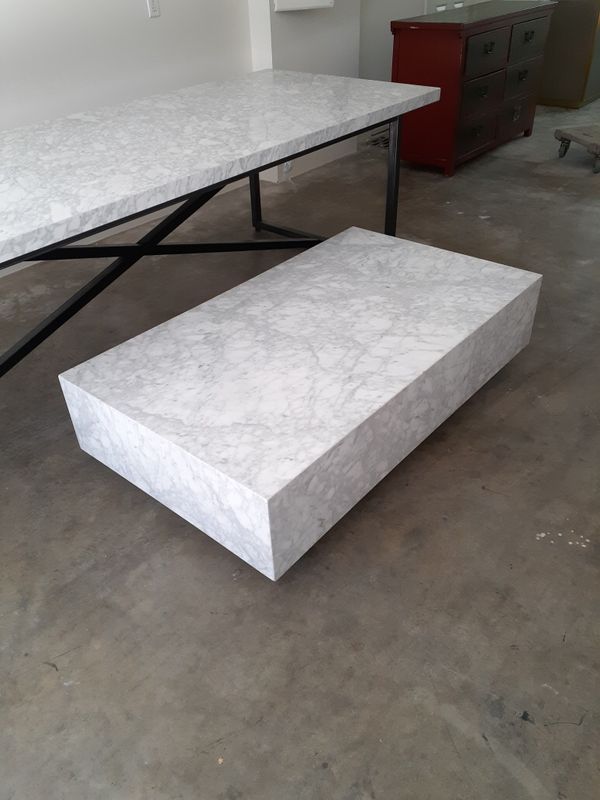 Restoration hardware marble plinth coffee table for Sale ...