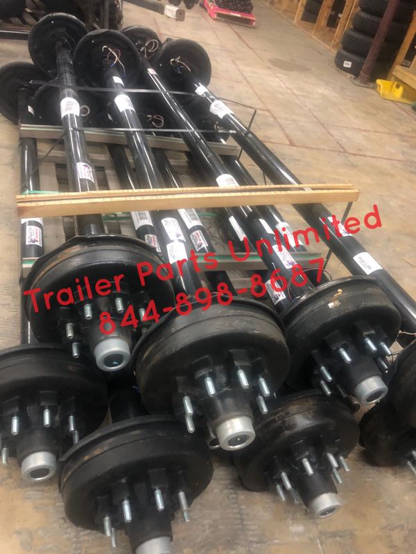 8 lug trailer axles - 7,000 lbs Rockwell electric brake drum axle ez