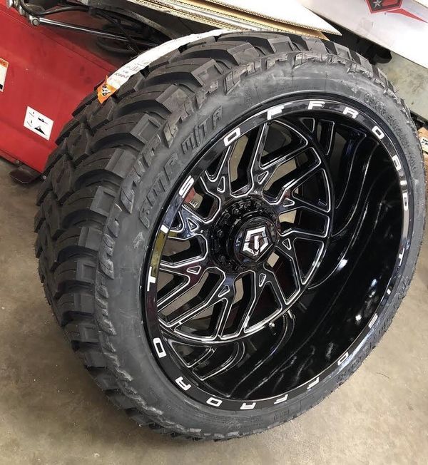 TIS 20x12 6x135 6x5.5 Wheels & Amp Attack Tires 33x12.50-20 LT Install ...