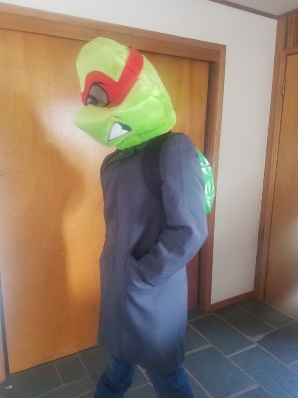 raphael in a trench coat