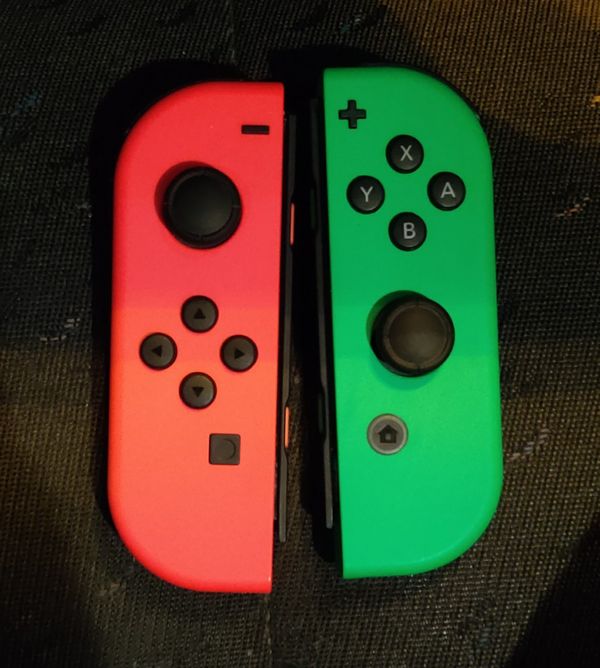 pink and green joycons