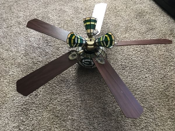 Green Bay Packers Ceiling Fan Tiffany Style Light For Sale In