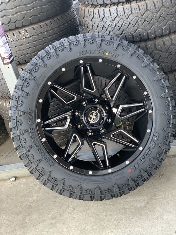 20x10 New Rims And Mud Tires 275-55-20 For Sale 6 Lug Chevy Gmc Toyota 