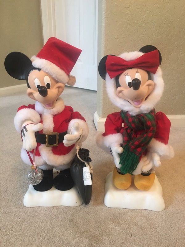 mickey and minnie christmas dolls