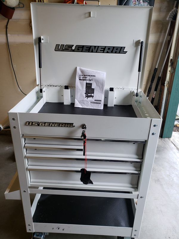 NEW! U.S. GENERAL® SERIES 2 30 In. 5 Drawer White Mechanic's Cart for