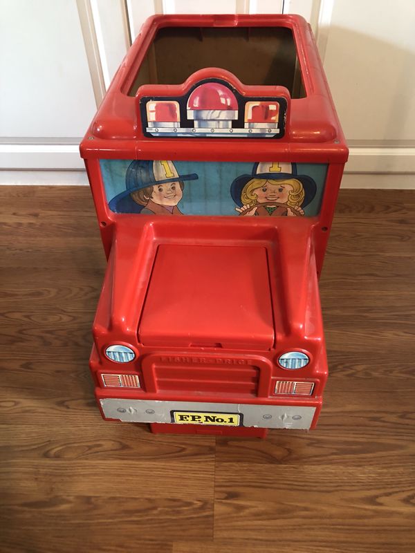 fire truck toy box and desk