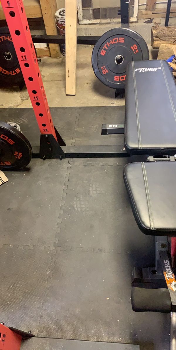 ETHOS POWER RACK WITH BENCH & WEIGHTS & BAR for Sale in Rehoboth, MA