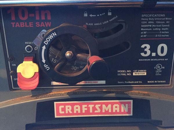 Craftsman 10 inch table saw model 137.248830 for Sale in San Francisco ...
