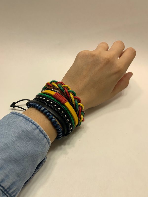 Braided Multi-layer Leather Bracelet (Set of 4) for Sale in Tustin, CA - OfferUp