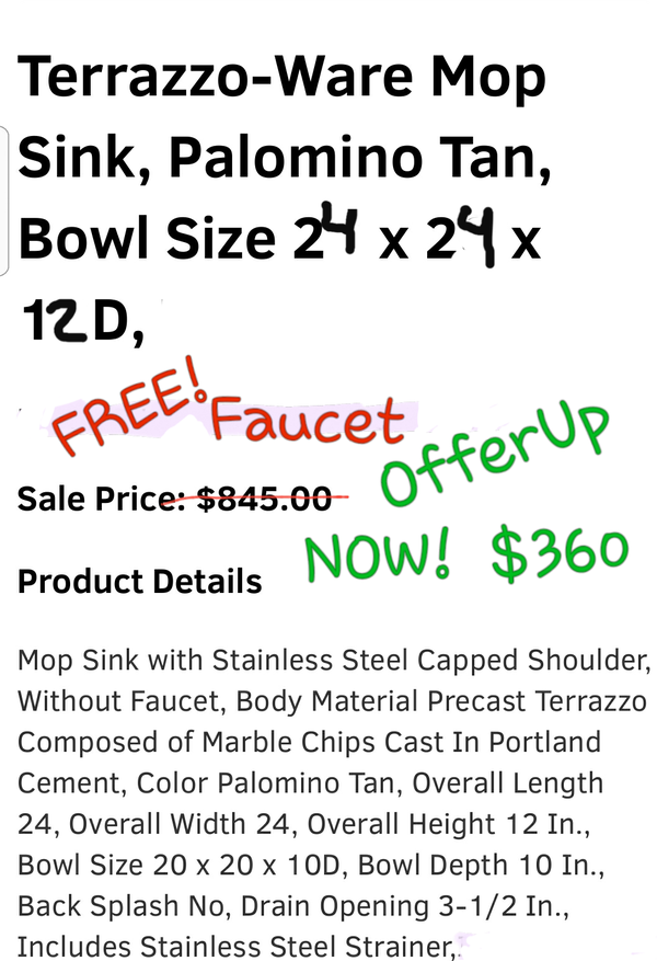 Mop Sink Slob Sinks Laundry Room Or Commercial Sink With Faucet