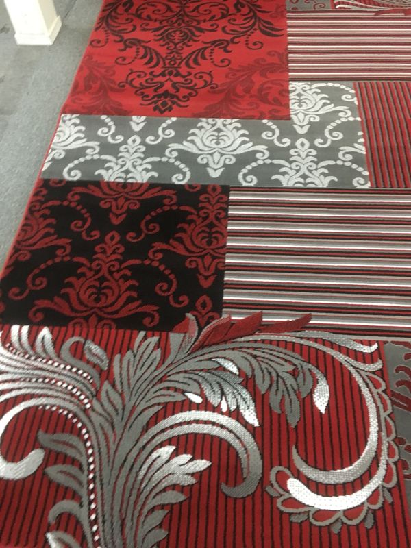 Red and grey area rug brand new 8x10 rug for Sale in Brooks, OR OfferUp