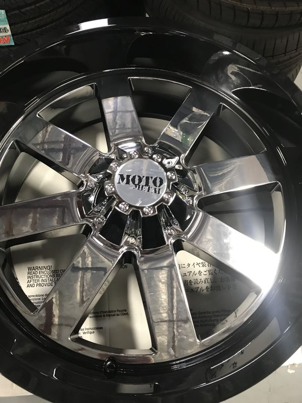 Brand New 22" Inch Moto Metal MO962 22X10 Chrome Black Lip Wheels Rims