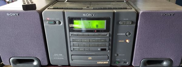 Sony Vintage Boombox CFD-768 CD Radio Cassette Detachable Speakers Mega ...