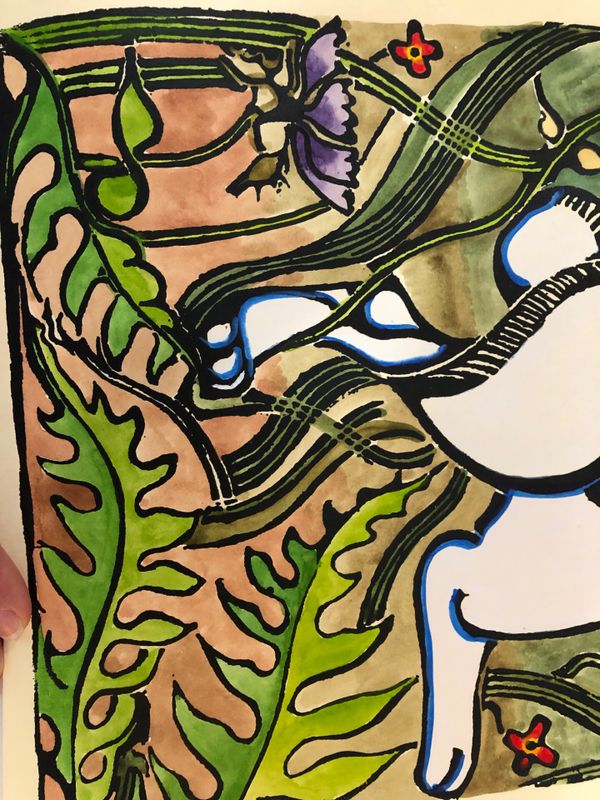 Walter Anderson Original Silk Screen Watercolor Painting