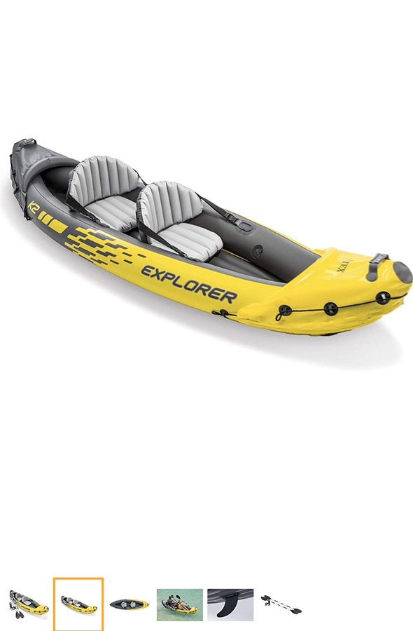 2-Person Inflatable Kayak Set with Aluminum Oars and High Output Air