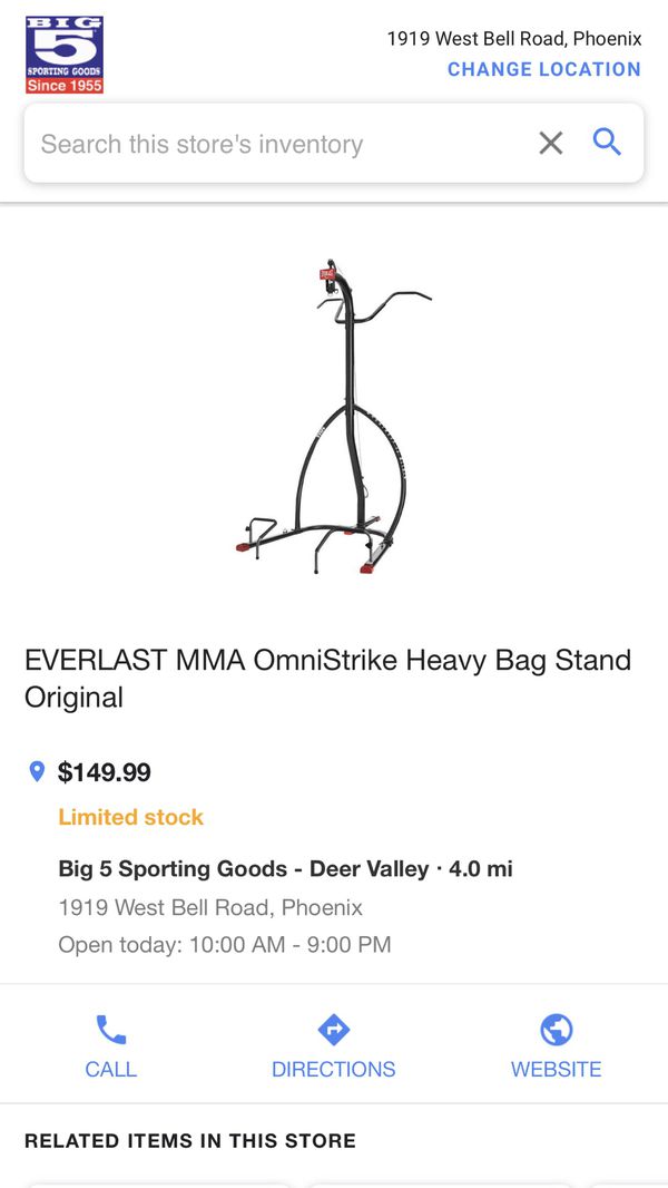 Everlast heavy bag stand with pull up and push up bars as well as 100lb heavy bag, weighted sand ...