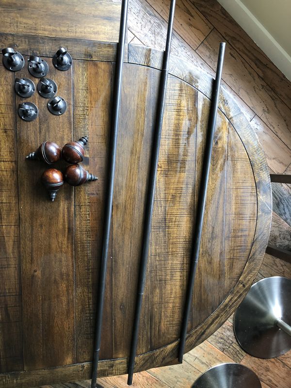 Pottery Barn curtain rods and solid wood finials!! 2 rods extend 29 to