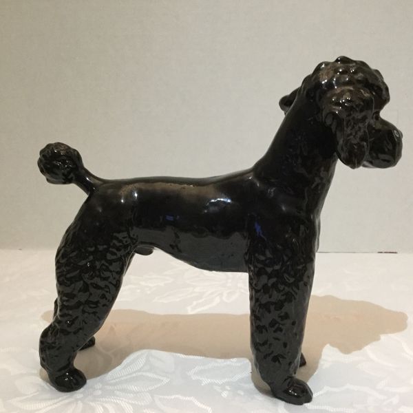 vintage black poodle figurine