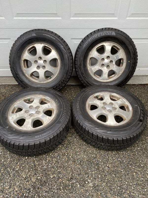 15” Subaru OEM Alloy Wheels w/ BRAND NEW Bridgestone Blizzak Snow