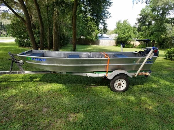 12' Jon Boat, Motor, Trolling Motor, Trailer and Accessories $1250 OBO ...