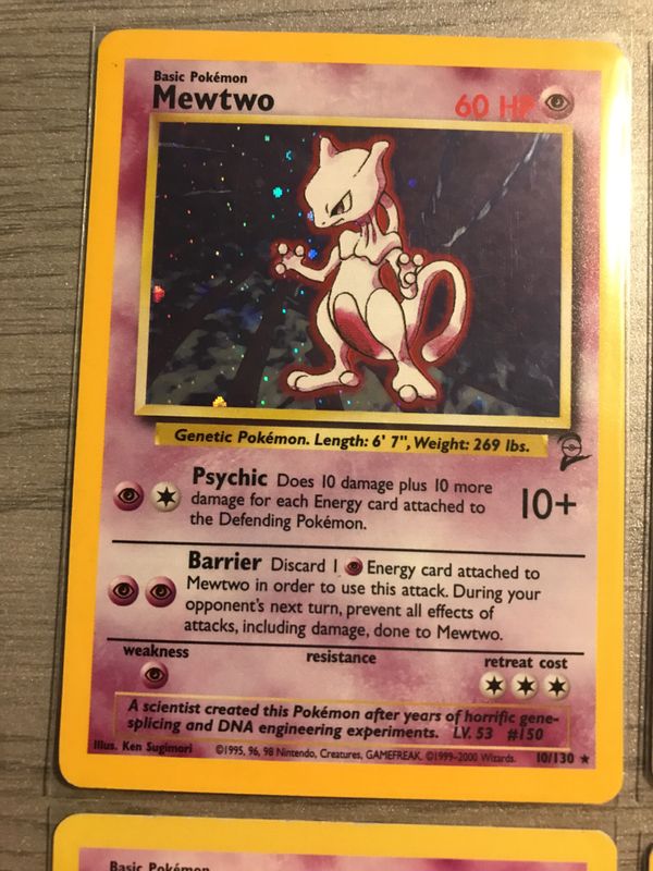 Pokémon Mewtwo bundle!!! Shadowless/2nd Edition/ promo! for Sale in ...